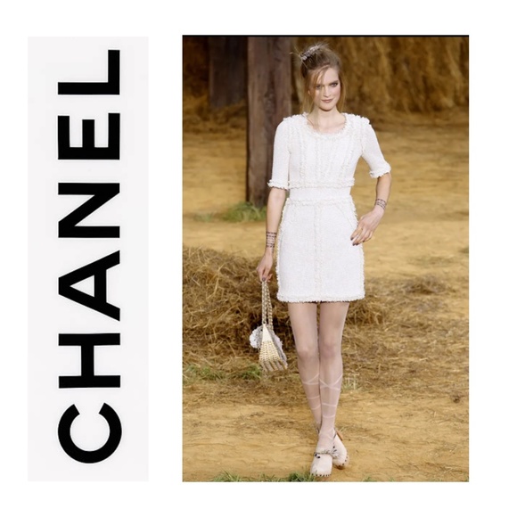 CHANEL Mini Dress {38} Sample Cream Neutral - Picture 1 of 8